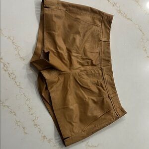Vince Tan Leather Shorts